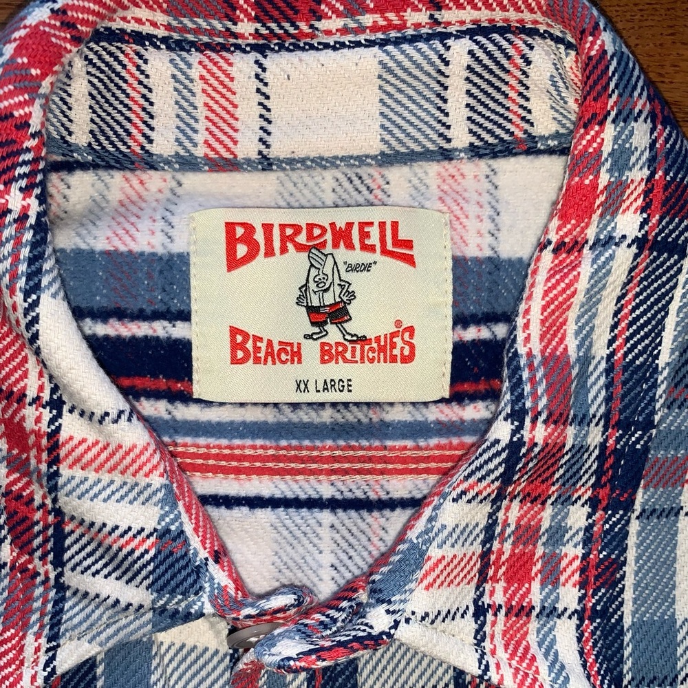 Men’s Birdwell surf plaid flannel work shirt Sz XXl Mollusk Katin